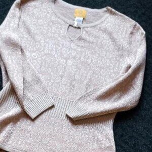 Ruby Rd Gold Shimmer Sweater w/Buckle neck